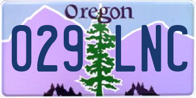OR license plate 029LNC