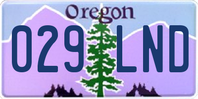 OR license plate 029LND