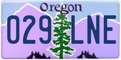 OR license plate 029LNE