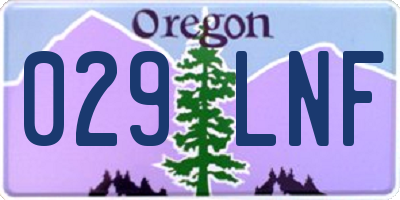 OR license plate 029LNF