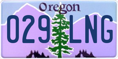 OR license plate 029LNG