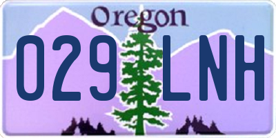 OR license plate 029LNH