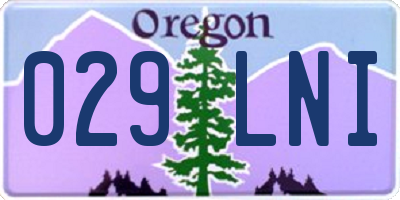 OR license plate 029LNI