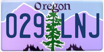 OR license plate 029LNJ