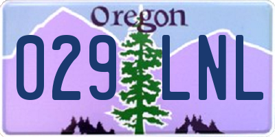OR license plate 029LNL