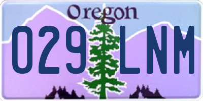 OR license plate 029LNM
