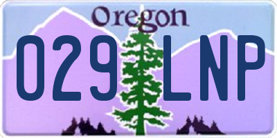 OR license plate 029LNP