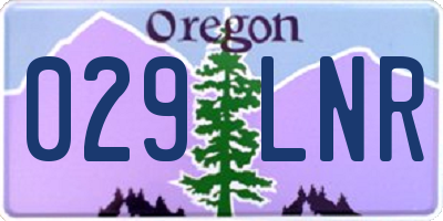 OR license plate 029LNR