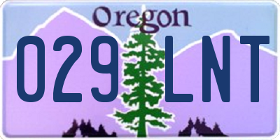 OR license plate 029LNT