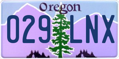 OR license plate 029LNX