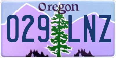 OR license plate 029LNZ