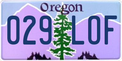 OR license plate 029LOF