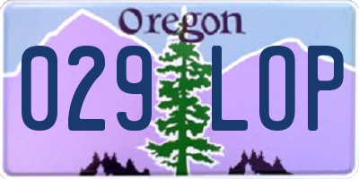 OR license plate 029LOP