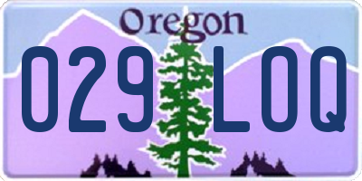 OR license plate 029LOQ