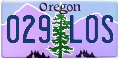 OR license plate 029LOS