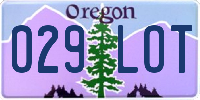 OR license plate 029LOT