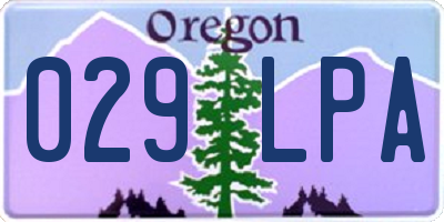 OR license plate 029LPA