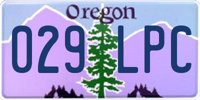 OR license plate 029LPC