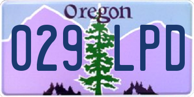 OR license plate 029LPD