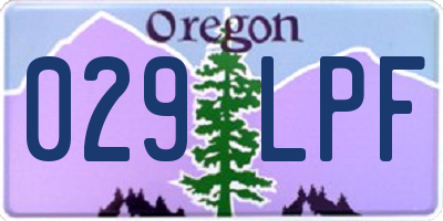 OR license plate 029LPF