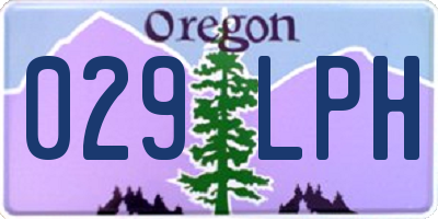 OR license plate 029LPH