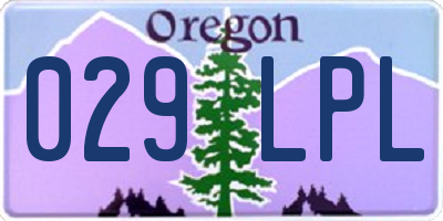 OR license plate 029LPL