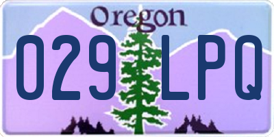 OR license plate 029LPQ