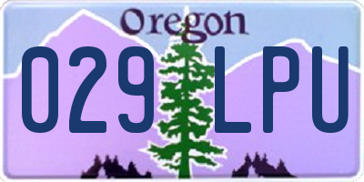OR license plate 029LPU
