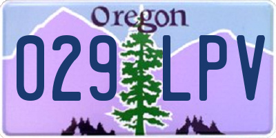 OR license plate 029LPV