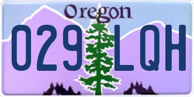 OR license plate 029LQH