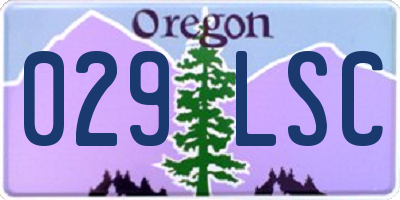 OR license plate 029LSC