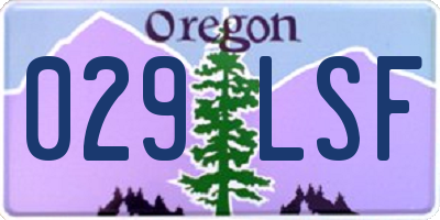 OR license plate 029LSF