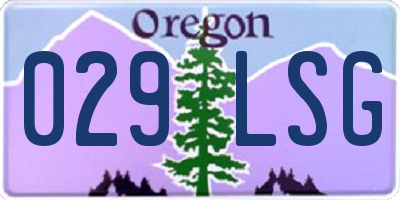 OR license plate 029LSG