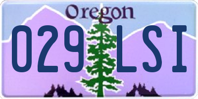OR license plate 029LSI