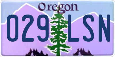 OR license plate 029LSN