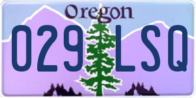 OR license plate 029LSQ