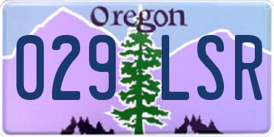 OR license plate 029LSR