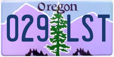 OR license plate 029LST