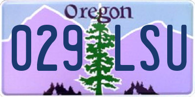 OR license plate 029LSU