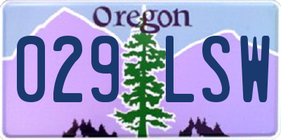 OR license plate 029LSW