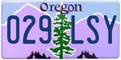 OR license plate 029LSY