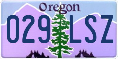 OR license plate 029LSZ