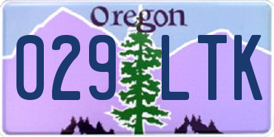 OR license plate 029LTK