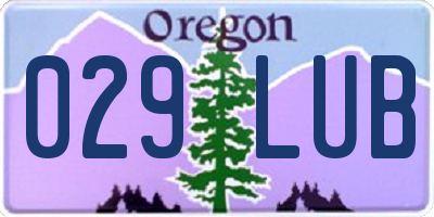 OR license plate 029LUB