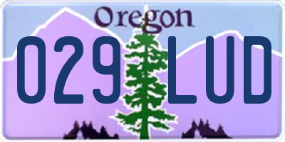 OR license plate 029LUD