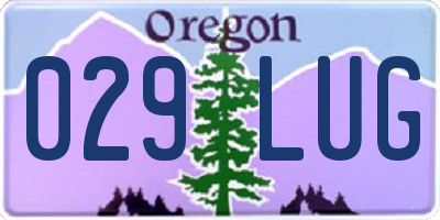OR license plate 029LUG