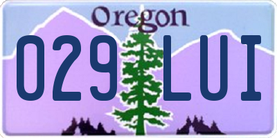 OR license plate 029LUI