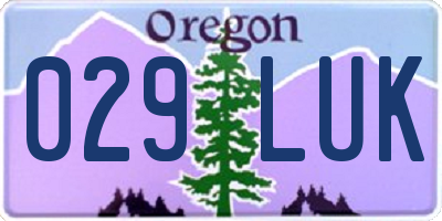 OR license plate 029LUK