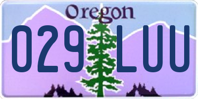 OR license plate 029LUU