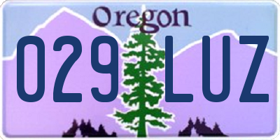 OR license plate 029LUZ